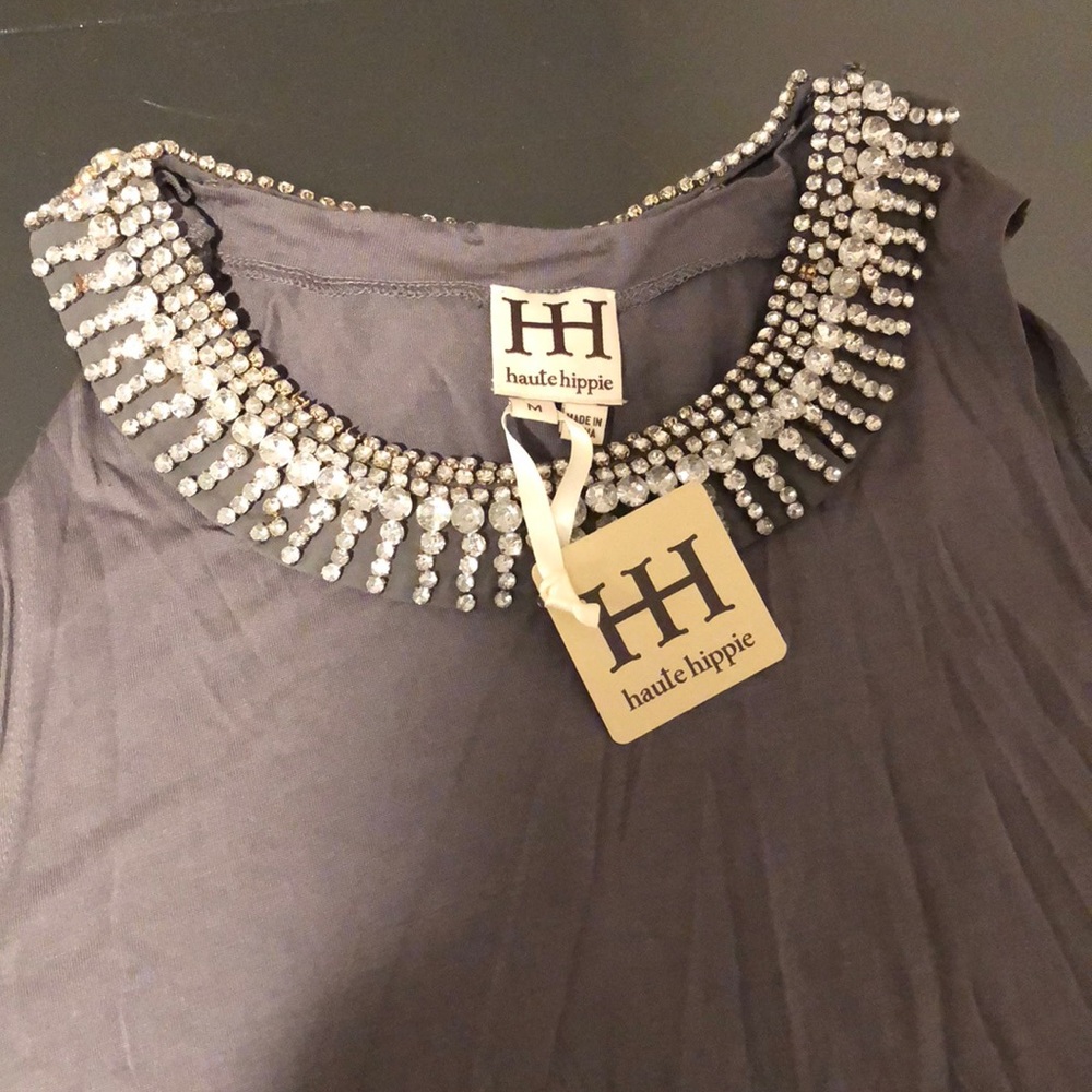 Haute Hippie *NEVER WORN*tank w. removable jewels